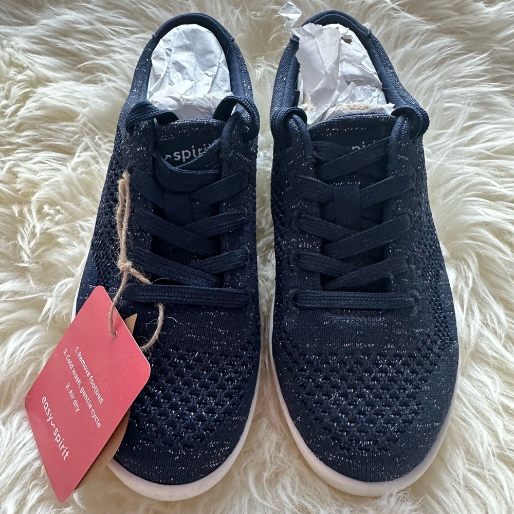 Easy Spirit Blue & Gold Sparkle Sneaker
